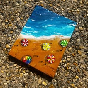 By the beach- acrylic on canvas